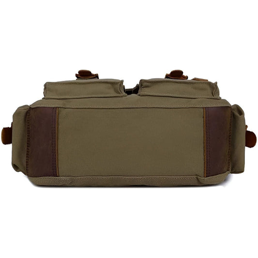 Exorel – Men’s Vintage Canvas Messenger Bag with Leather Accents