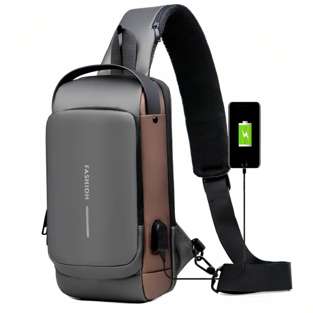 Exorel – Men’s Waterproof Anti-Theft Crossbody Bag with USB Charging Port
