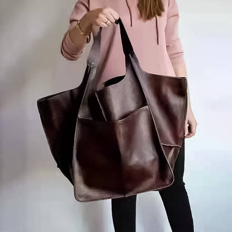 Exorel – Women’s Oversized PU Leather Weekender Bag with Multiple Carry Options