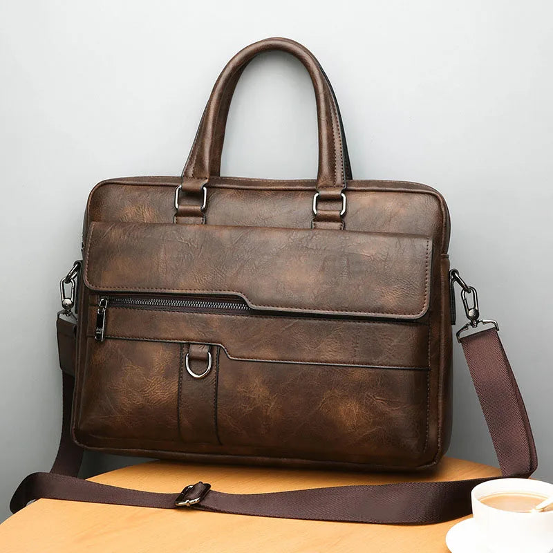 Exorel – Men’s Genuine Leather Shoulder Bag for Everyday Crossbody Use