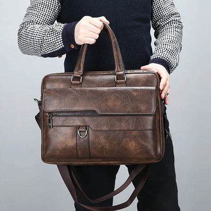 Exorel – Men’s Genuine Leather Shoulder Bag for Everyday Crossbody Use