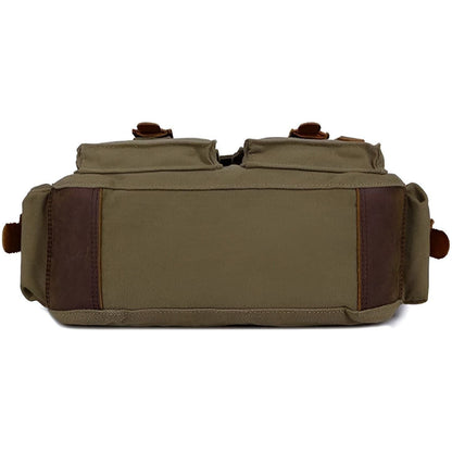 Exorel – Men’s Vintage Canvas Messenger Bag with Leather Accents