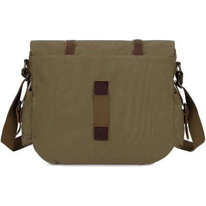 Exorel – Men’s Vintage Canvas Messenger Bag with Leather Accents