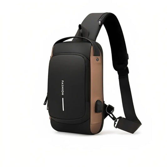 Exorel – Men’s Waterproof Anti-Theft Crossbody Bag with USB Charging Port