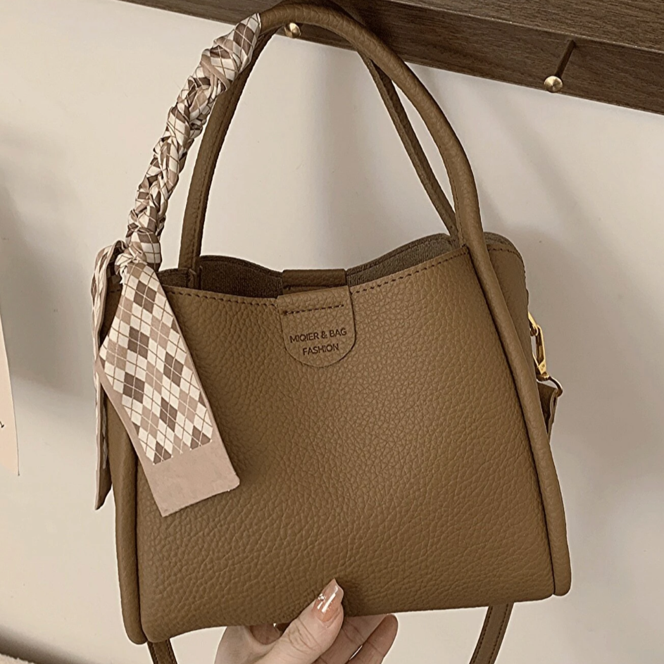 Exorel – Women’s Lychee Texture PU Leather Crossbody Handbag