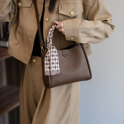 Exorel – Women’s Lychee Texture PU Leather Crossbody Handbag