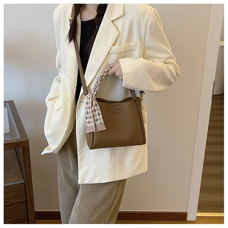 Exorel – Women’s Lychee Texture PU Leather Crossbody Handbag