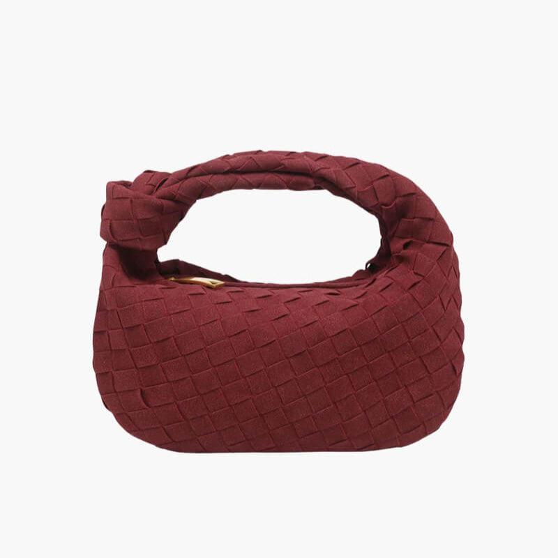 Exorel – Women’s Mini Suede Shoulder Bag with Woven Knot Design