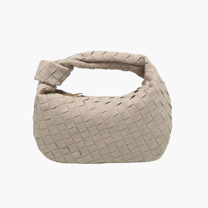 Exorel – Women’s Mini Suede Shoulder Bag with Woven Knot Design