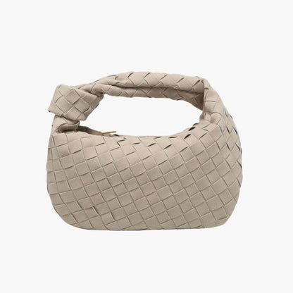 Exorel – Women’s Mini Suede Shoulder Bag with Woven Knot Design