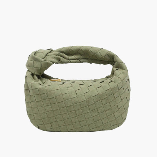 Exorel – Women’s Mini Suede Shoulder Bag with Woven Knot Design