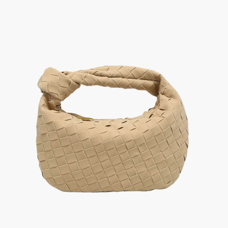 Exorel – Women’s Mini Suede Shoulder Bag with Woven Knot Design