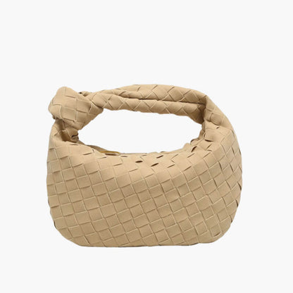 Exorel – Women’s Mini Suede Shoulder Bag with Woven Knot Design