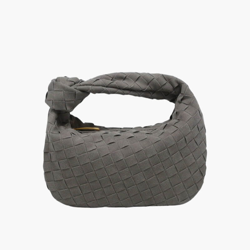 Exorel – Women’s Mini Suede Shoulder Bag with Woven Knot Design