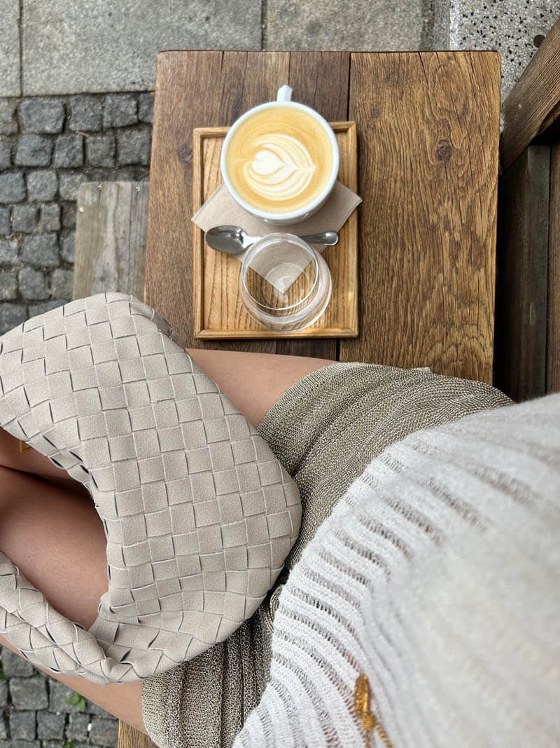 Exorel – Women’s Mini Suede Shoulder Bag with Woven Knot Design