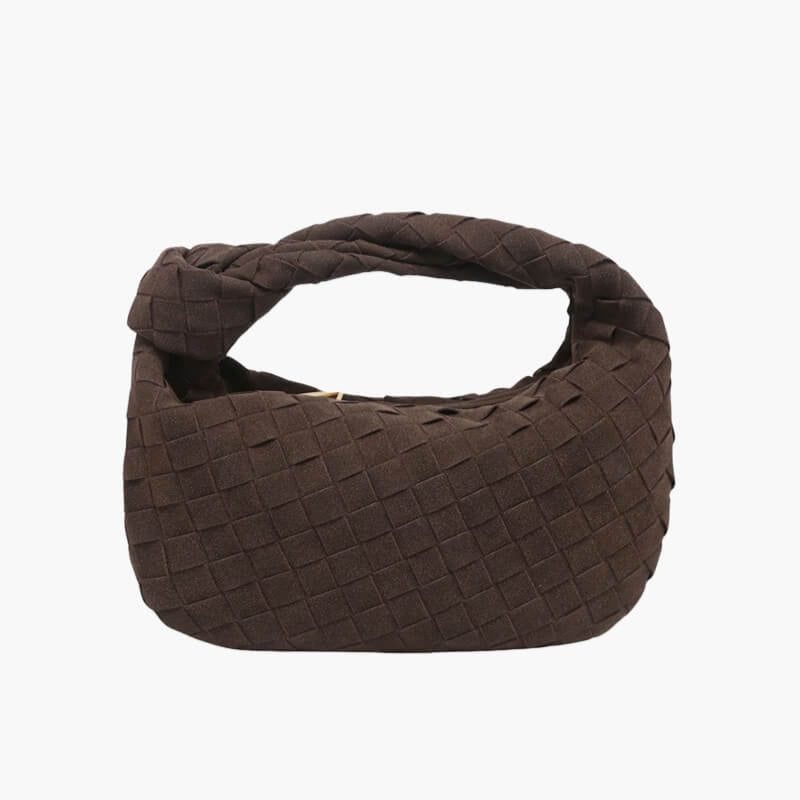 Exorel – Women’s Mini Suede Shoulder Bag with Woven Knot Design