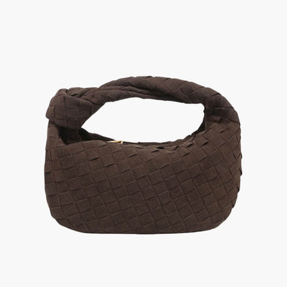 Exorel – Women’s Mini Suede Shoulder Bag with Woven Knot Design