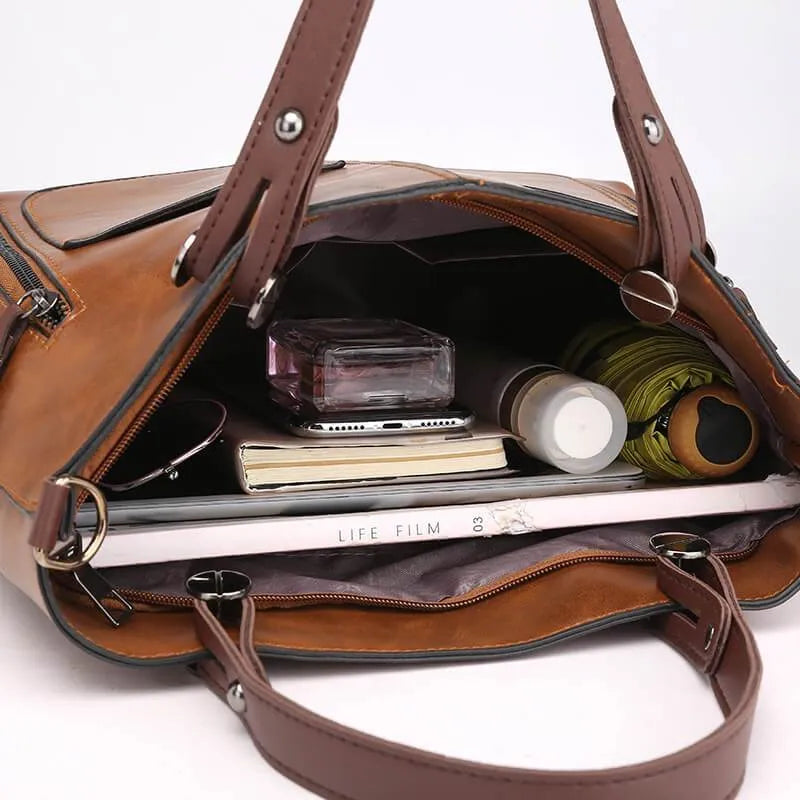 Exorel – Women’s Vintage PU Leather Shoulder Bag Handmade Everyday Crossbody Bag